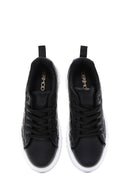 Women's Black Lace-Up Quilted Sneakers | Derimod