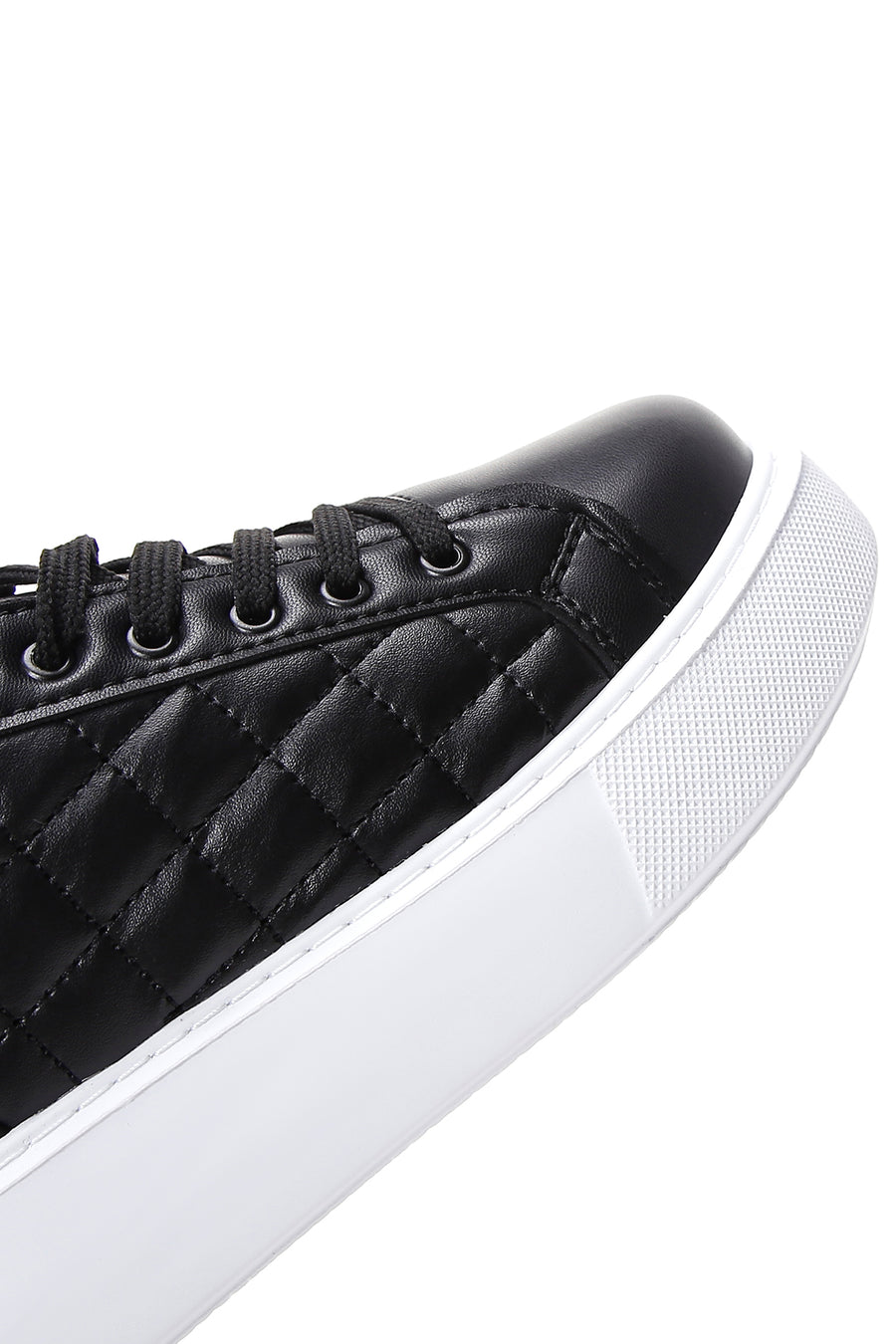 Kadın Siyah Bağcıklı Kapitone Sneaker