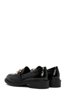 Women's Black Buckle Detailed Patent Leather Masculine Loafer | Derimod