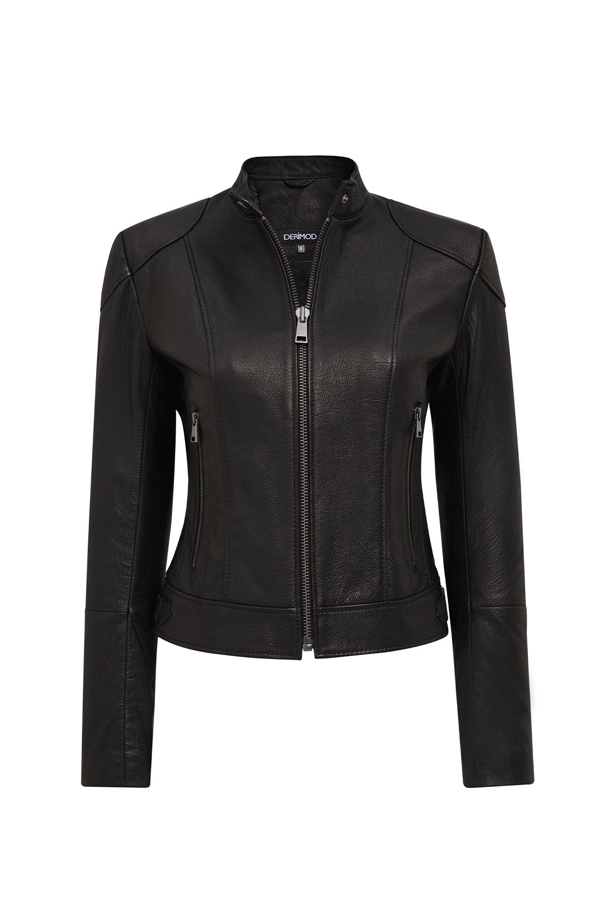 Prima Kadın Siyah Kısa Deri Ceket