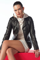 Giselle Kadın Siyah Kısa Deri Ceket | Derimod