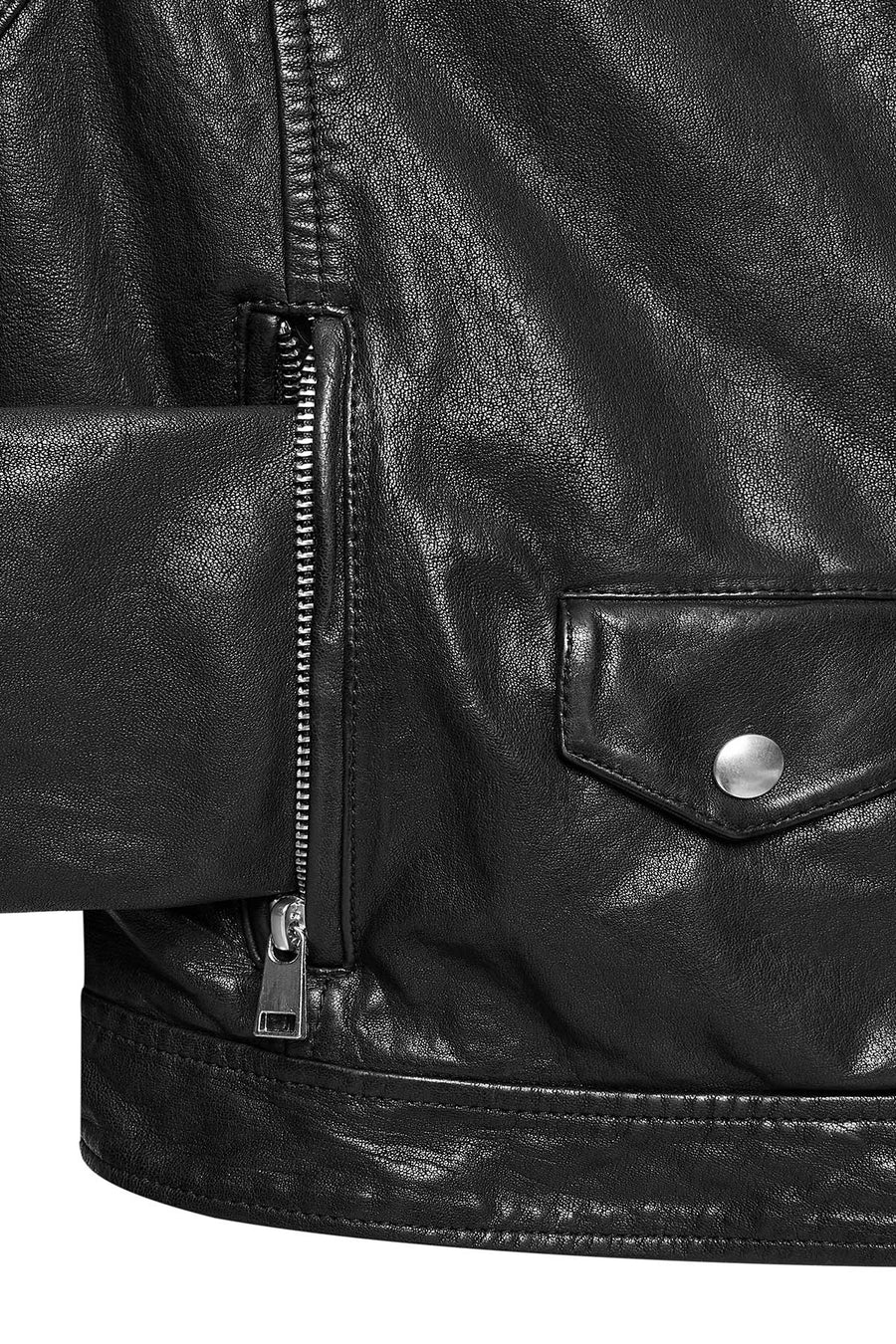 Blondy Women's Black Double Breasted Leather Jacket
