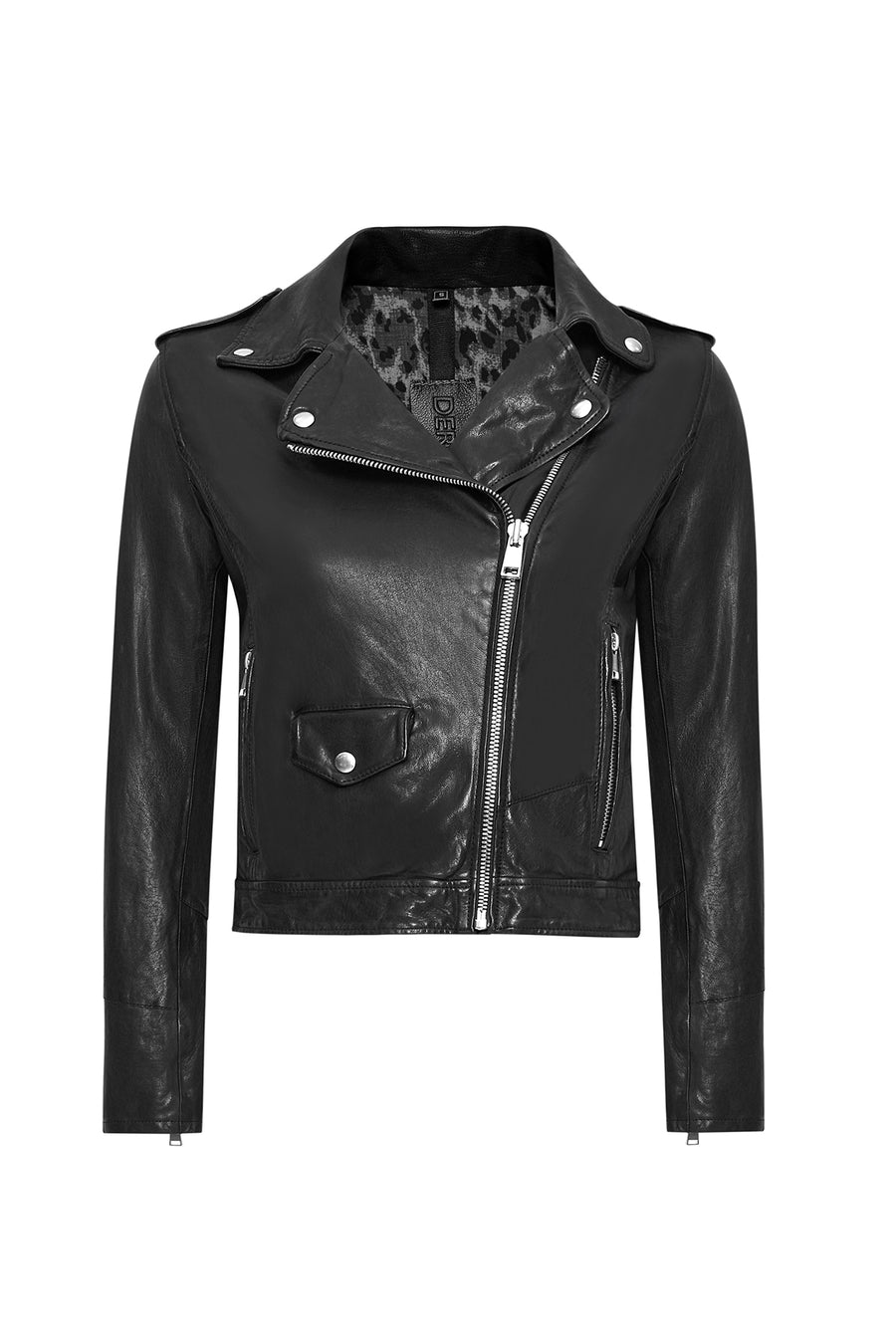 Blondy Women's Black Double Breasted Leather Jacket