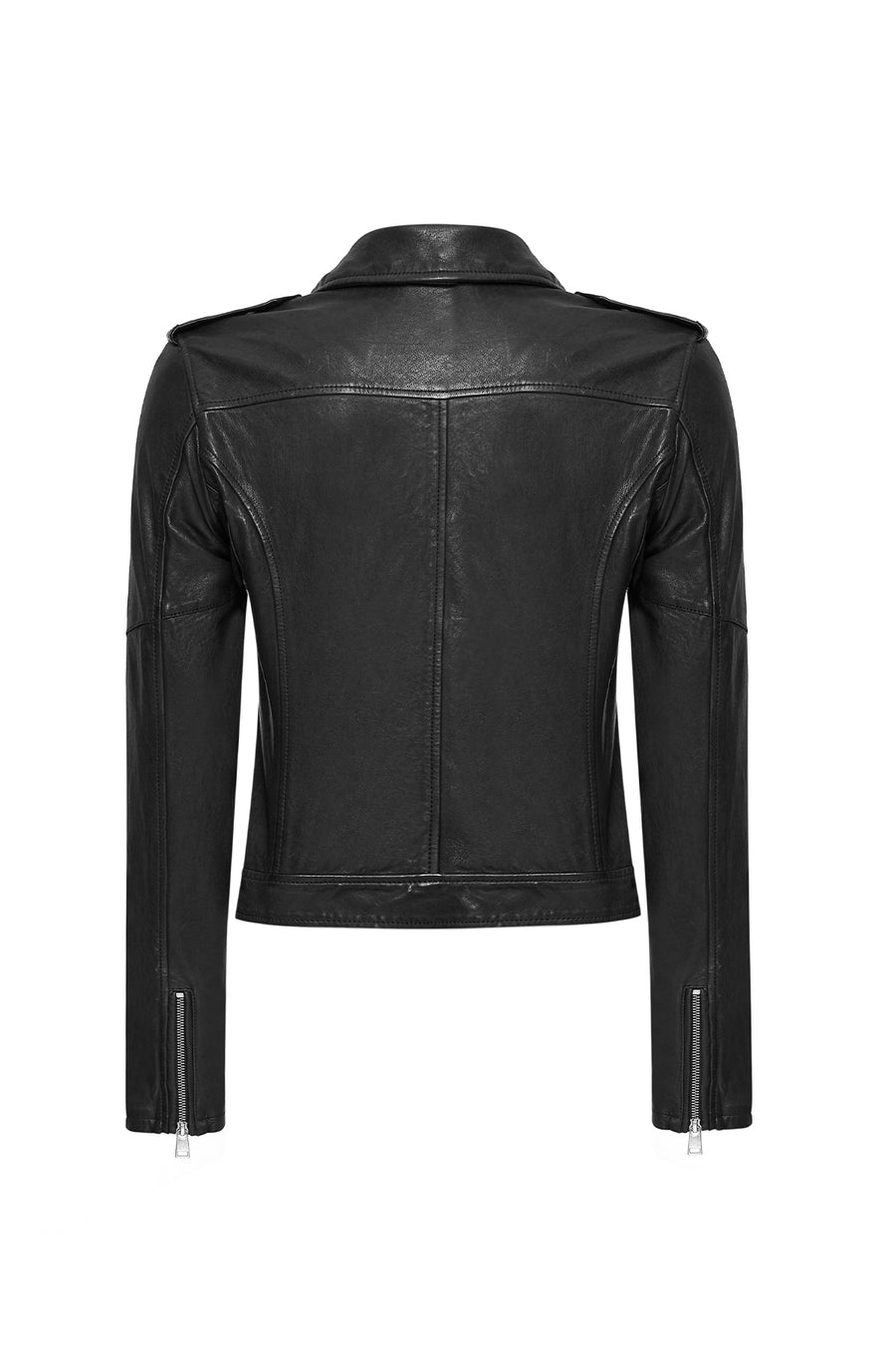 Blondy Women's Black Double Breasted Leather Jacket