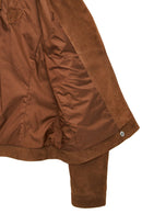 Layla Kadın Kahverengi Biker Süet Deri Ceket | Derimod