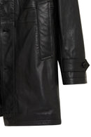 Ederson Erkek Siyah Hakim Yaka Düğmeli Deri Kaban | Derimod