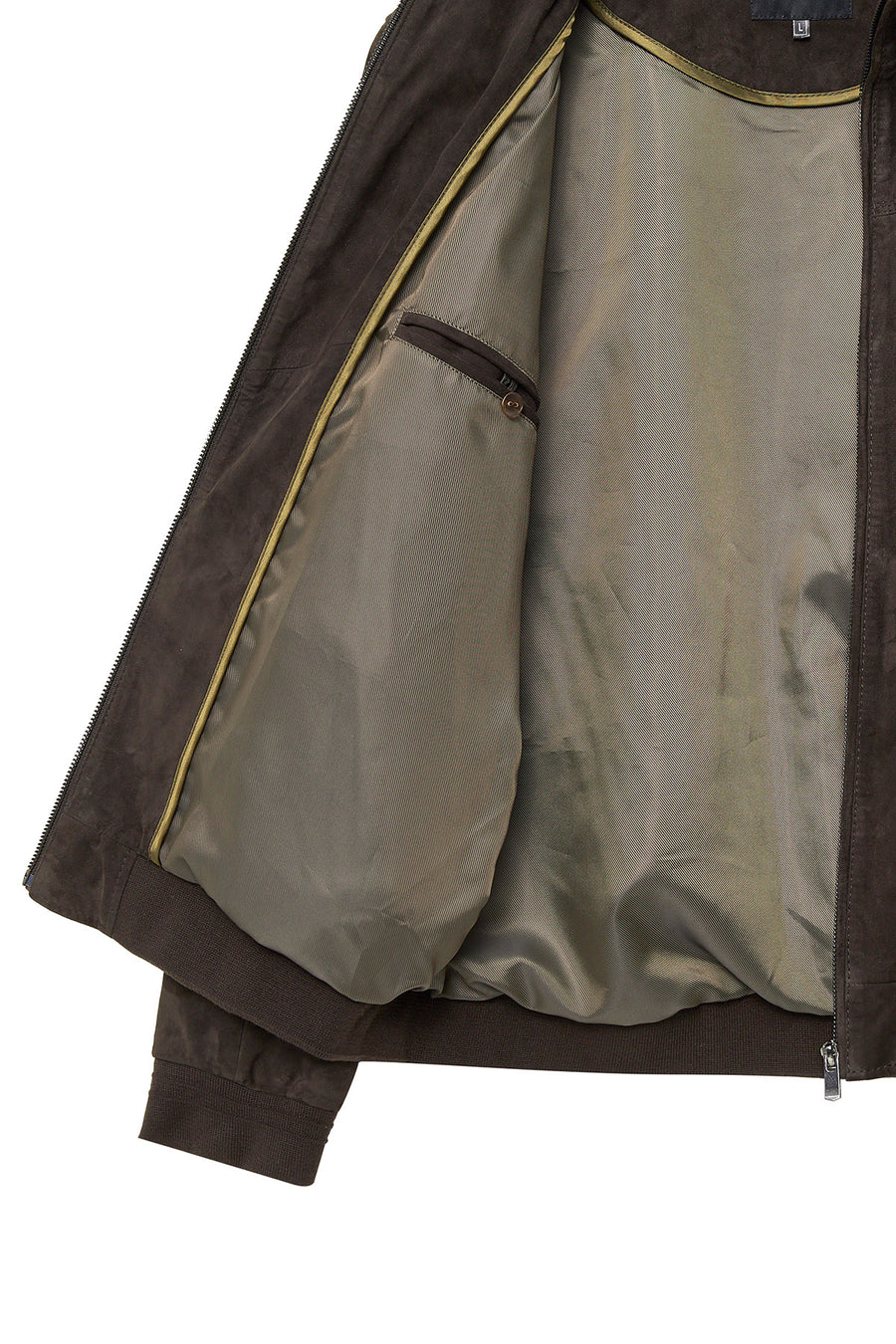 Marcelo Men's Brown Mandarin Collar Suede Leather Jacket