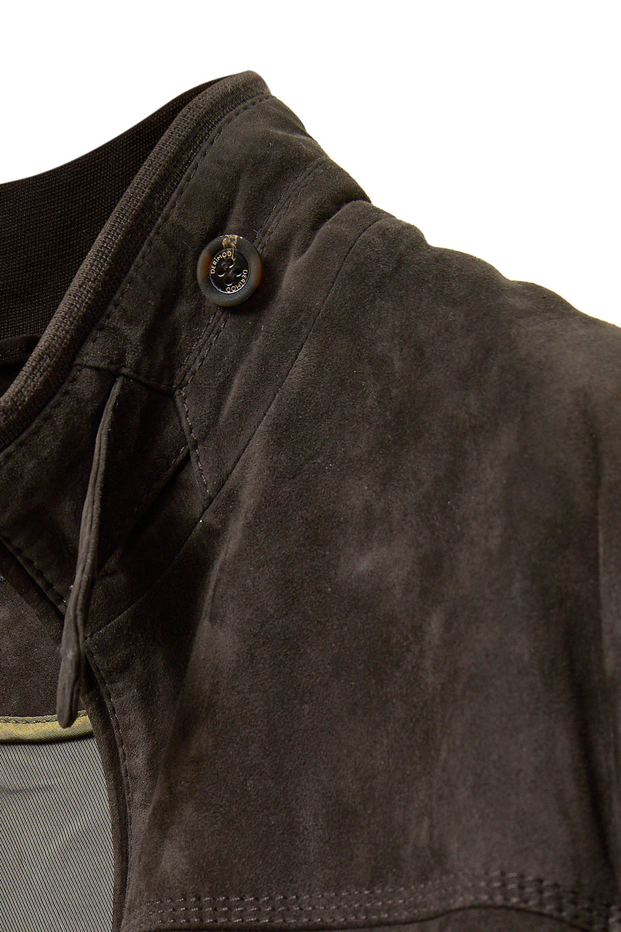 Marcelo Men's Brown Mandarin Collar Suede Leather Jacket