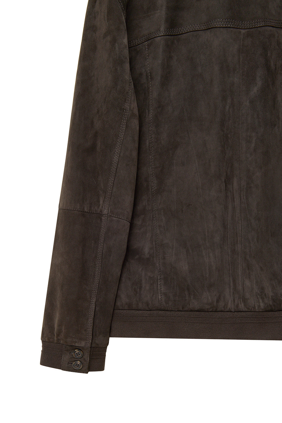 Marcelo Men's Brown Mandarin Collar Suede Leather Jacket