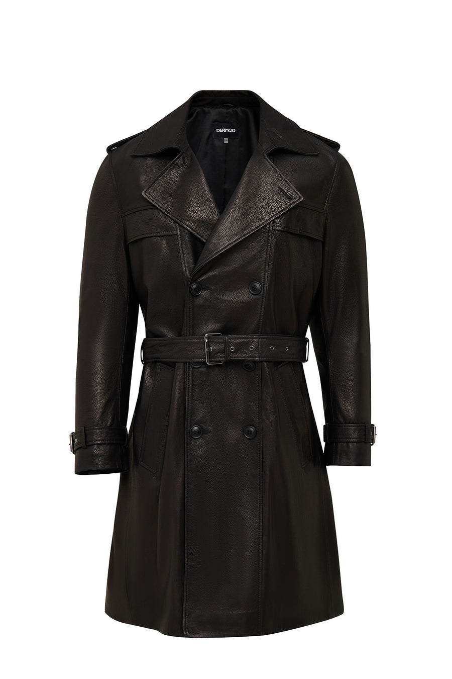 Bellingham Erkek Siyah Oversize Deri Trençkot 24WGD65499M | Derimod