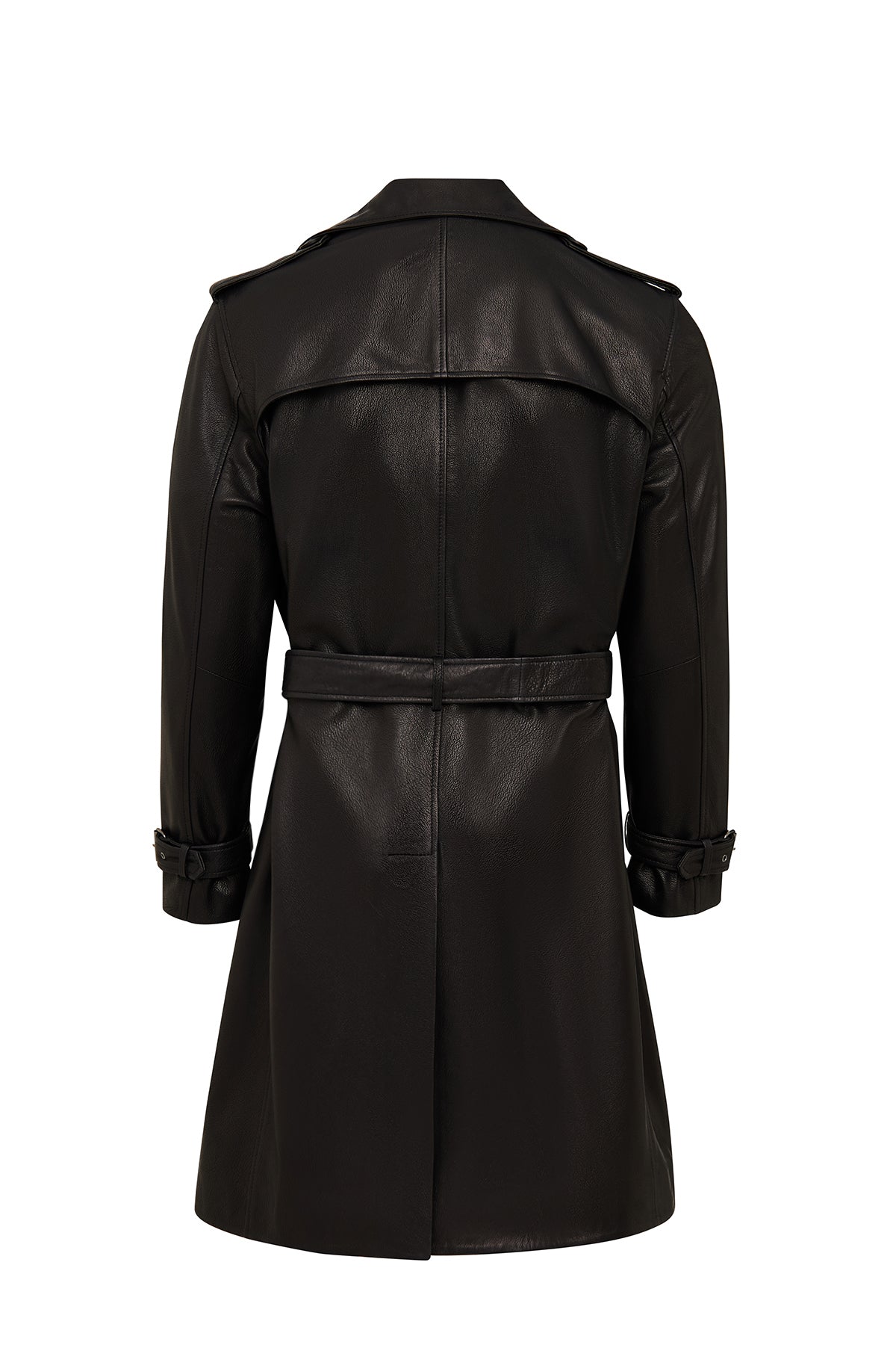 Bellingham Erkek Siyah Oversize Deri Trençkot