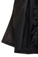 Bellingham Men Black Oversize Leather Trench Coat | Derimod