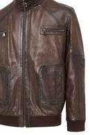 Felix (Plus) Erkek Kahverengi Deri Ceket | Derimod