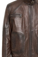 Felix (Plus) Erkek Kahverengi Deri Ceket | Derimod