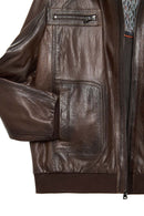 Felix (Plus) Erkek Kahverengi Deri Ceket | Derimod