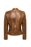 Anya Kadın Camel Kısa Deri Ceket | Derimod