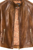 Anya Kadın Camel Kısa Deri Ceket | Derimod