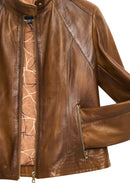 Anya Kadın Camel Kısa Deri Ceket | Derimod