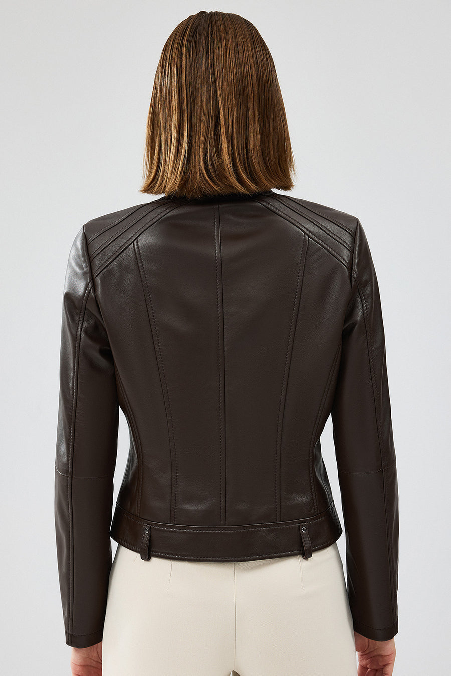 Heidi Women's Brown Short Leather Jacket