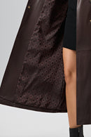 Jenny -X Kadın Kahverengi Kemer Detaylı Deri Trençkot | Derimod