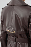 Jenny -X Kadın Kahverengi Kemer Detaylı Deri Trençkot | Derimod