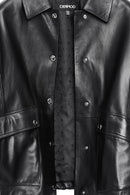 Susan Kadın Siyah Oversize Deri Ceket | Derimod
