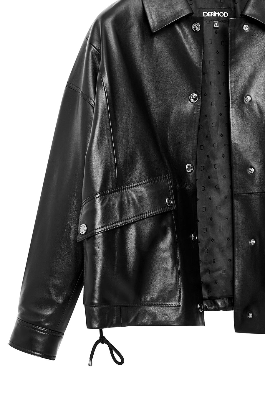 Susan Kadın Siyah Oversize Deri Ceket
