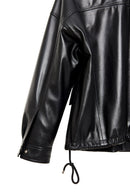 Susan Kadın Siyah Oversize Deri Ceket | Derimod