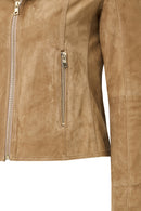 Lara Kadın Camel Kısa Süet Deri Ceket | Derimod