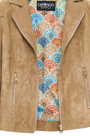 Lara Kadın Camel Kısa Süet Deri Ceket | Derimod