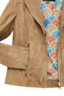 Lara Kadın Camel Kısa Süet Deri Ceket | Derimod