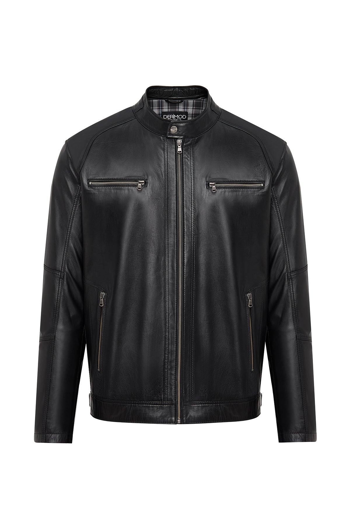 Alanzo (Plus) Men's Black Leather Jacket 24WGE63991M | Derimod