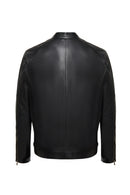 Alanzo (Plus) Men's Black Leather Jacket | Derimod