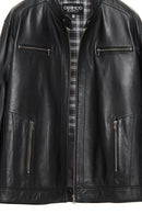 Alanzo (Plus) Men's Black Leather Jacket | Derimod