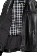 Alanzo (Plus) Men's Black Leather Jacket | Derimod