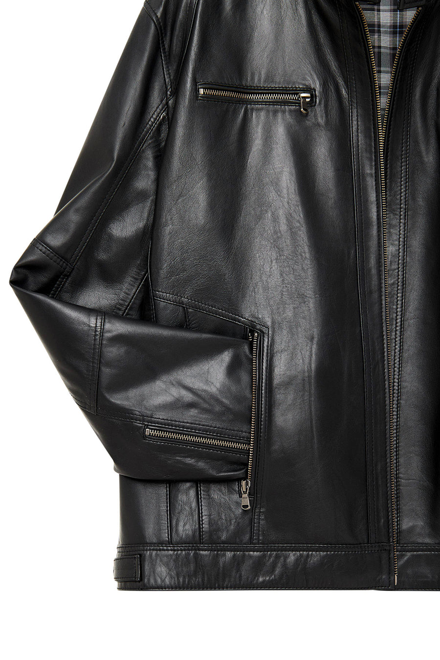Alanzo (Plus) Men's Black Leather Jacket
