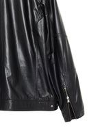 Alanzo (Plus) Men's Black Leather Jacket | Derimod