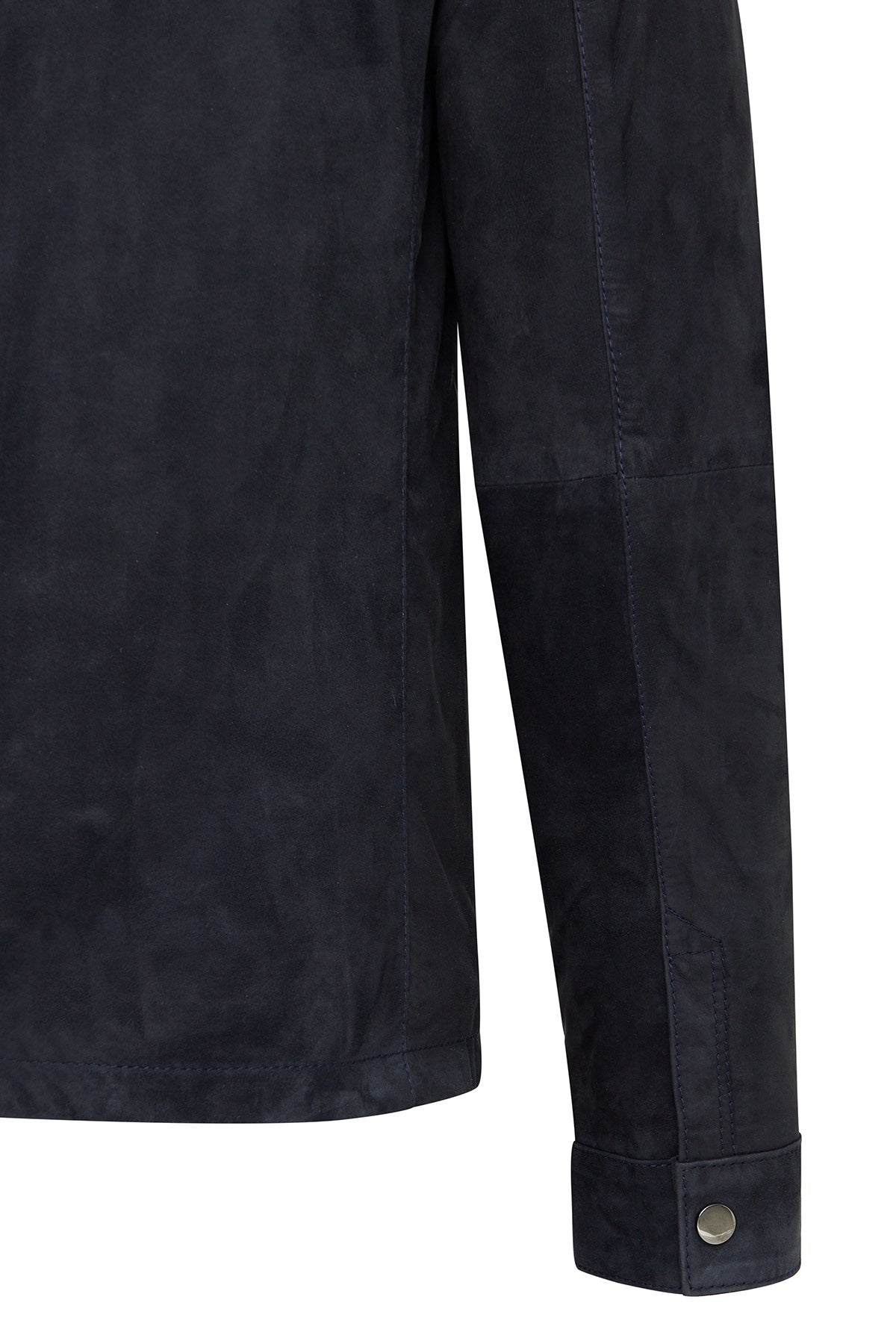 Enzo Erkek Lacivert Gömlek Yaka Süet Deri Ceket