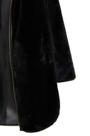 Artesina Kadın Siyah Kapüşonlu Teddy Deri Kaban | Derimod