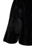 Artesina Kadın Siyah Kapüşonlu Teddy Deri Kaban | Derimod