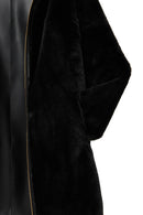 Artesina Kadın Siyah Kapüşonlu Teddy Deri Kaban | Derimod