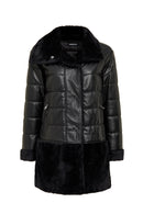 Avoriaz Kadın Siyah Teddy Deri Kaban | Derimod