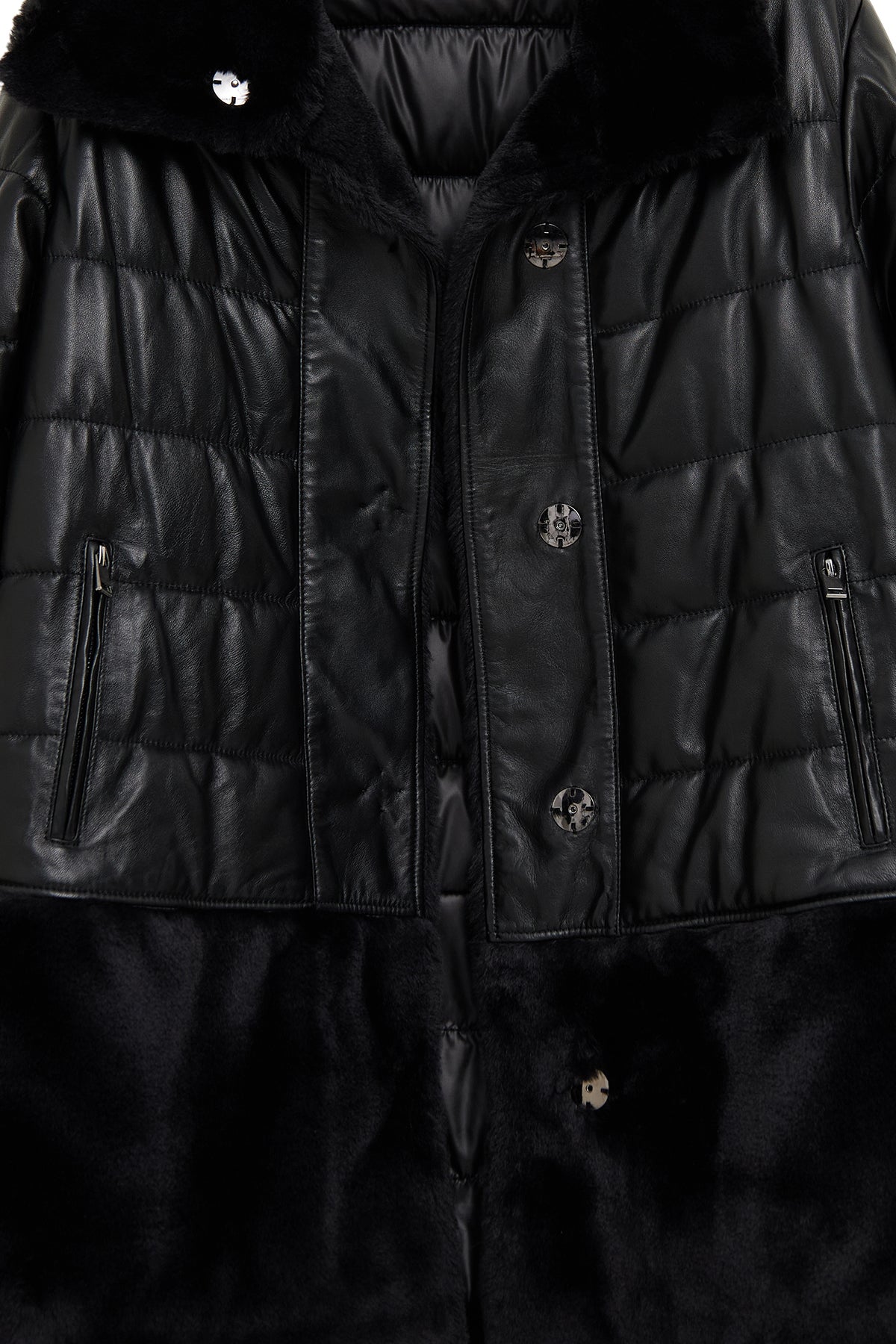 Avoriaz Kadın Siyah Teddy Deri Kaban