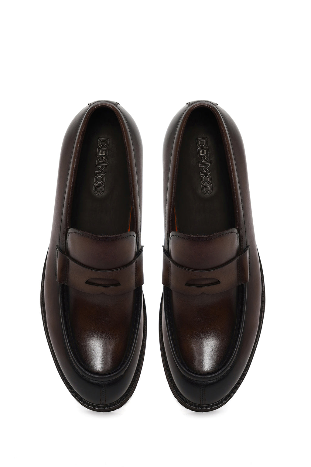 Erkek Kahverengi Deri Casual Loafer