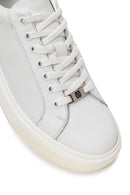 Erkek Beyaz Bağcıklı Kalın Tabanlı Deri Sneaker | Derimod