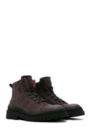 Men's Anthracite Nubuck Leather Boots | Derimod