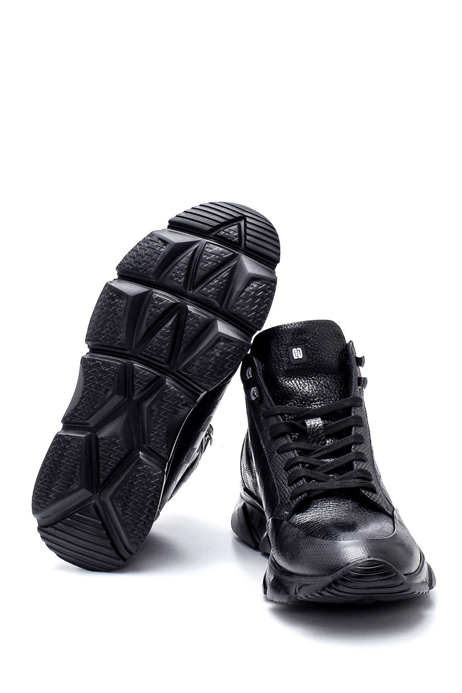 Men's Leather Square Patterned Boots