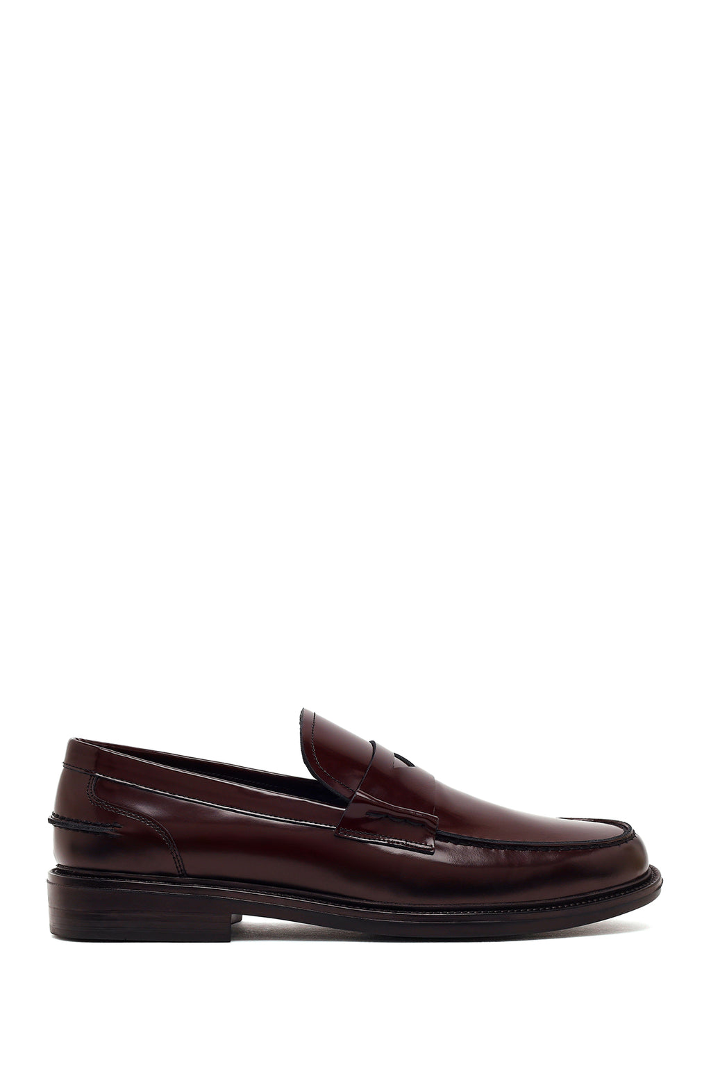 Erkek Bordo Deri Klasik Loafer