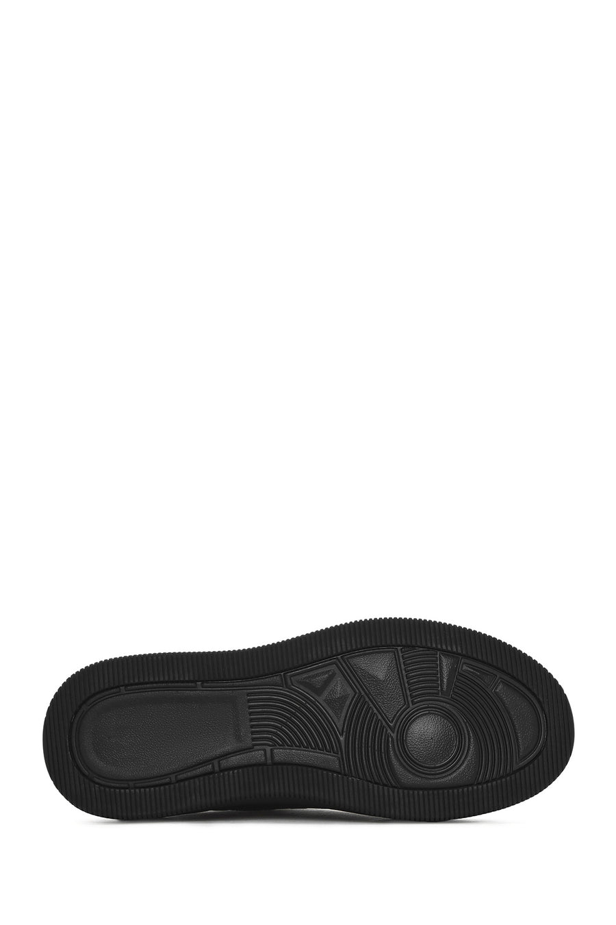 Erkek Siyah Bağcıklı Kalın Tabanlı Deri Sneaker