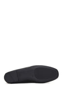 Women's Black Leather Ballerina Ballet Shoes | Derimod